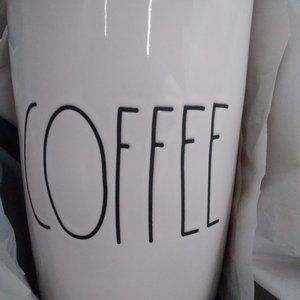 Rae Dunn COFFEE cellar with wooden lid